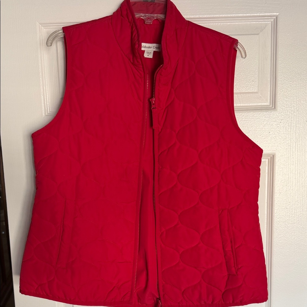 Coldwater Creek Quilted Red Sleeveless Vest